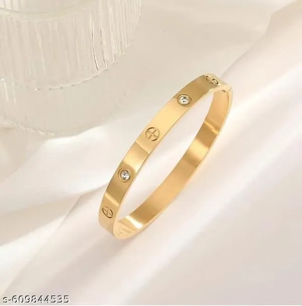 Gold_Plated_Stylish_Screw_Design_Bracelet_With_Sparkling_Stones
