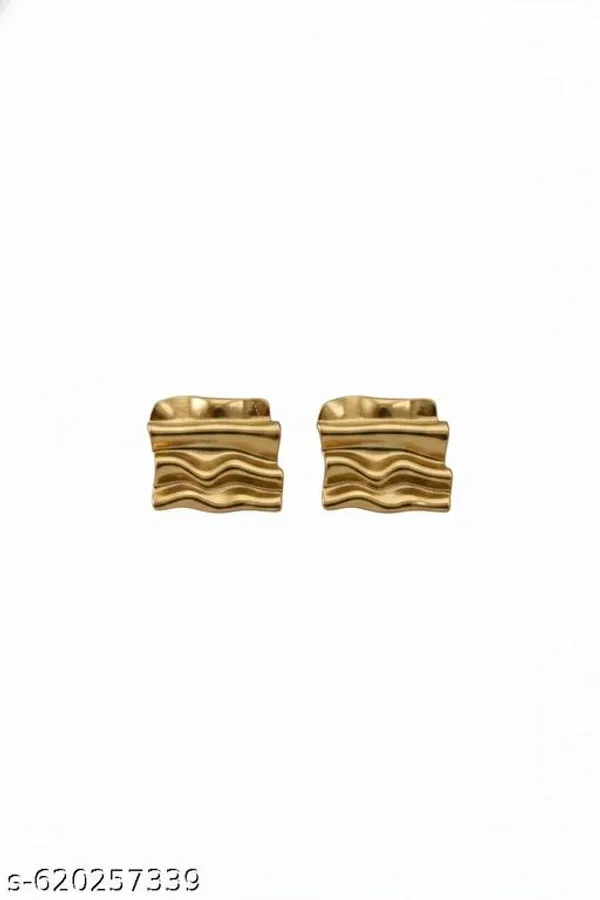 Elegant_Gold_Toned_Wavy_Rectangular_Stud_Earrings_|_Minimalist_Anti_Tarnish