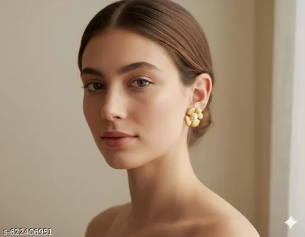 Gold_Toned_Floral_Pearl_Stud_Earrings_|_Anti_Tarnish