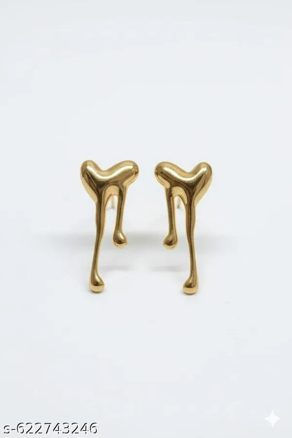 Trendy_Gold_Tone_Abstract_Drop_Stud_Earrings_|_Anti_Tarnish_Minimal_Design