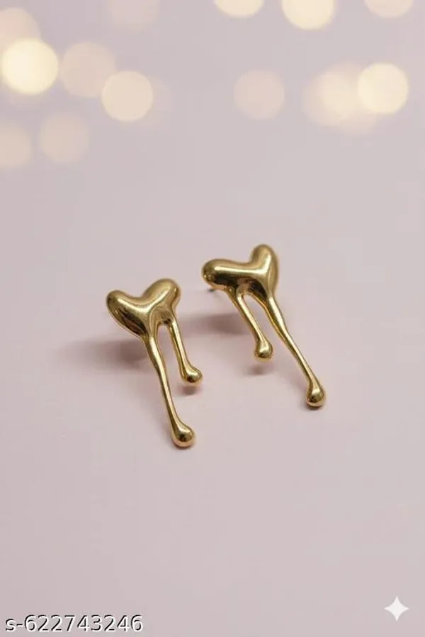 Trendy_Gold_Tone_Abstract_Drop_Stud_Earrings_|_Anti_Tarnish_Minimal_Design