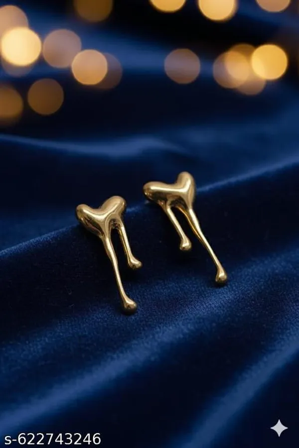 Trendy_Gold_Tone_Abstract_Drop_Stud_Earrings_|_Anti_Tarnish_Minimal_Design