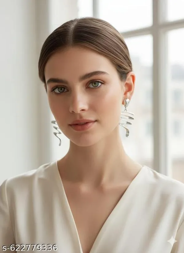 Trendy_Abstract_Zigzag_Drop_Earrings_|_Gold_And_Silver_Tone_|_Anti_Tarnish