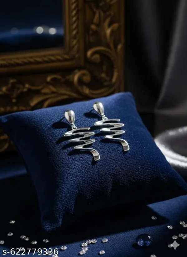 Trendy_Abstract_Zigzag_Drop_Earrings_|_Gold_And_Silver_Tone_|_Anti_Tarnish