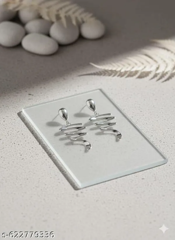 Trendy_Abstract_Zigzag_Drop_Earrings_|_Gold_And_Silver_Tone_|_Anti_Tarnish