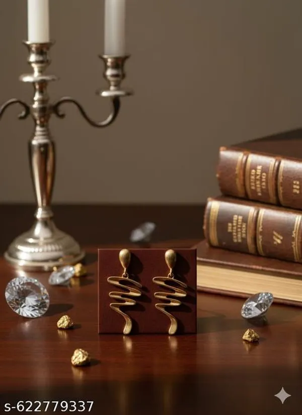 Trendy_Abstract_Zigzag_Drop_Earrings_|_Gold_And_Silver_Tone_|_Anti_Tarnish