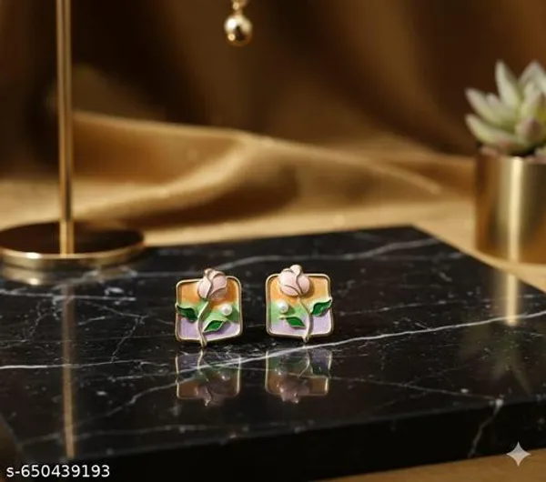 Elegant_Floral_Enamel_Stud_Earrings_For_Women_And_Girls