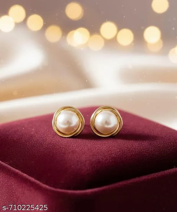 Gold_Finish_Pearl_Stud_Earrings_|_Elegant_Round_Pearl_Design