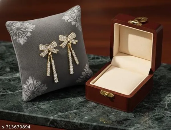 Elegant_Bow_Design_Look_Drop_Earrings_|_Gold_Finish