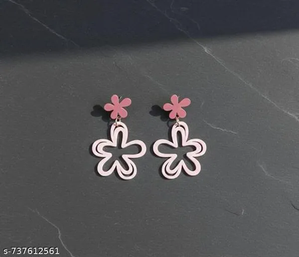 Elegant_Pink_Floral_Drop_Earrings_For_Women_And_Girls