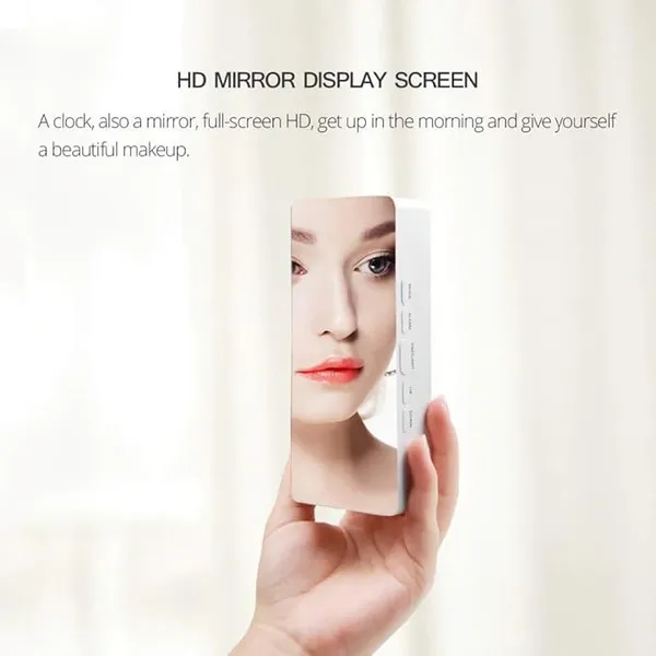 White_&_Silver_Plastic_Premium_Mirror_Clock_Digital_Clock