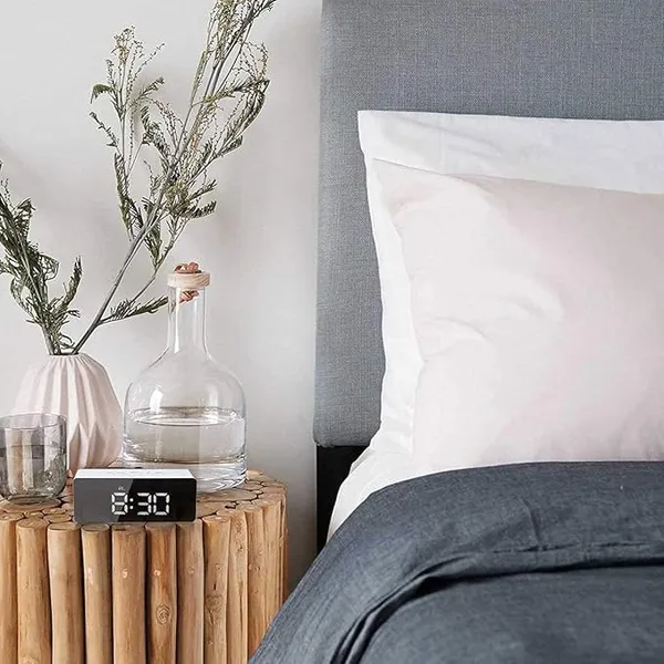 White_&_Silver_Plastic_Premium_Mirror_Clock_Digital_Clock