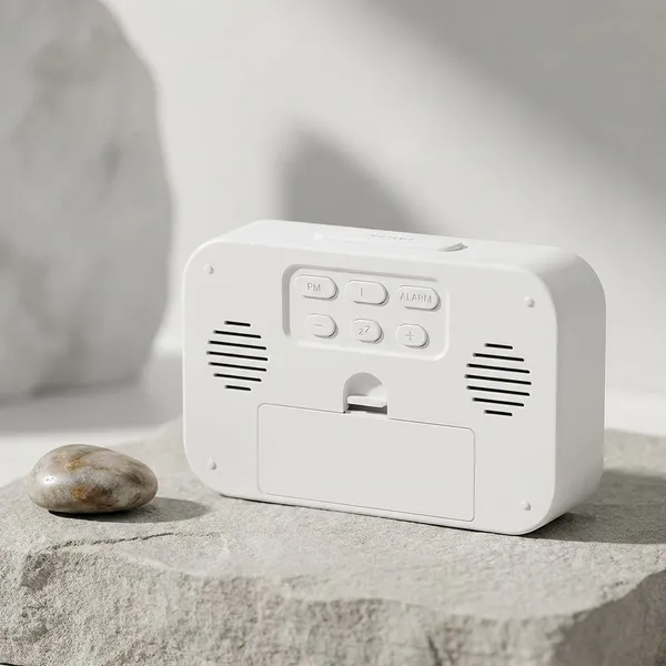 White_Plastic_Premium_Lcd_Clock_Home_Electronics