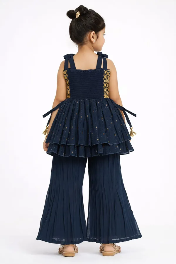 Navy_Blue_Royal_Golden_Flair_Sharara_Set_For_Kids_Girl