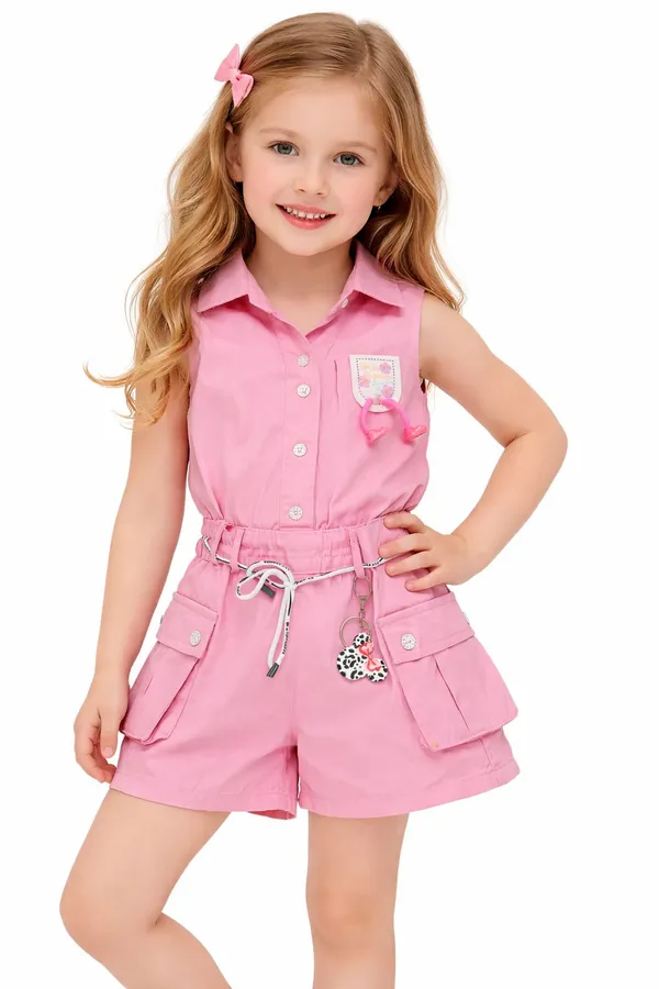 Candy_Pink_Sweet_Blossom_Summer_Romper_Set_For_Kids_Girl