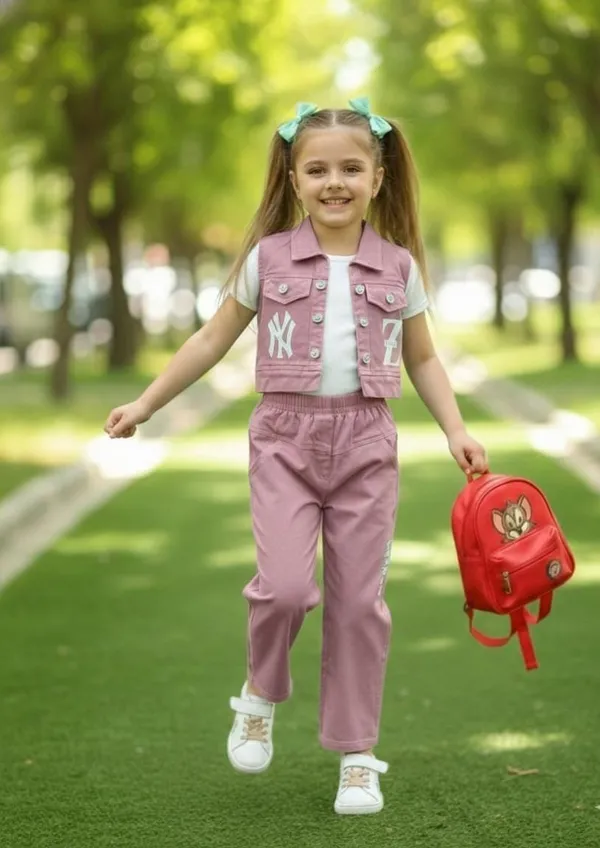 Pink_Vest_And_Pant_Set_With_Tshirt_For_Kids_Girl