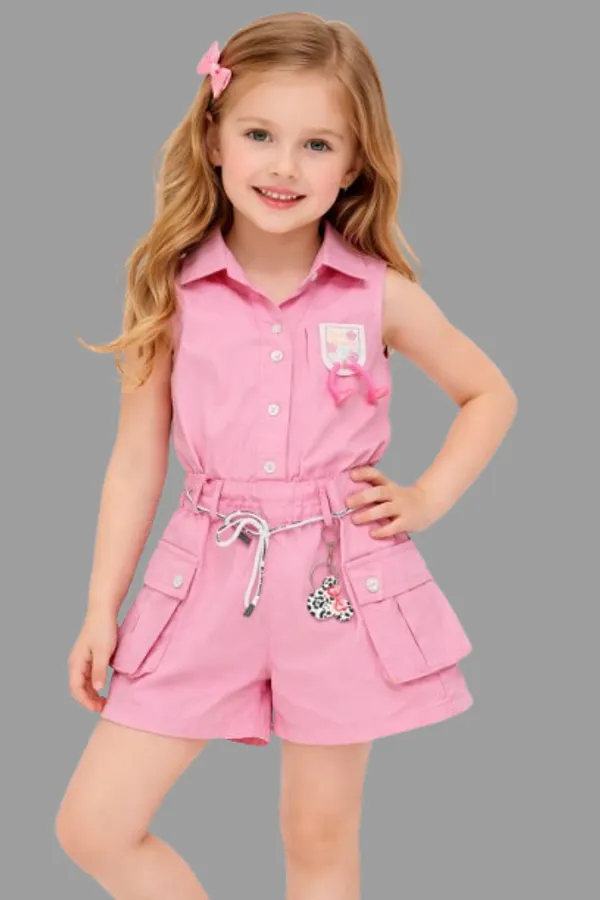 Candy_Pink_Sweet_Blossom_Summer_Romper_Set_For_Kids_Girl