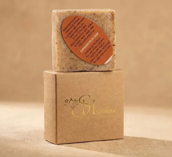 Cinnamon_Sugar_Scrub_Kasturi_Haldi_And_Kesar_Handmade_Soap_Pack_Of_2