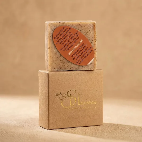Cinnamon_Sugar_Scrub_Soap_|_Handmade_|_Clears_blemishes_|_Hyderates_&_Nourishes_Skin_|_No_added_colours_or_Chemicals_|_Essential_oils_|_Maintains_pH_Levels_|_Softens_&_Rejuvenates