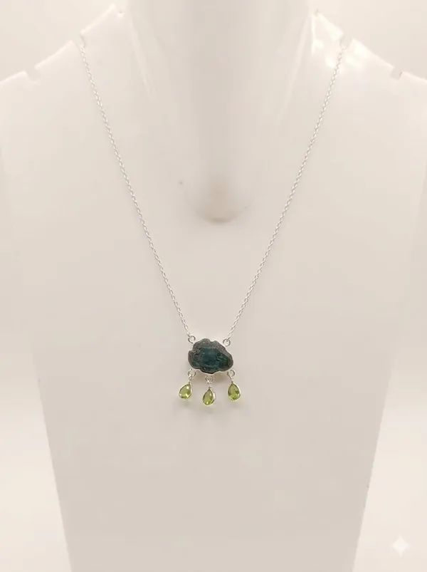 925_Silver_Jewellery_Grey_Labradorite_Green_Peridot_Sterling_Silver_Pendant_Necklace_For_Women