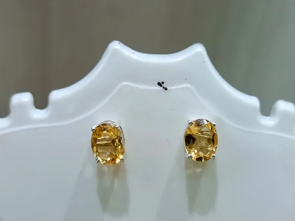 925_Silver_Jewellery_Yellow_Citrine_Oval_Cut_Natural_Gemstone_Pair_Earrings_For_Women