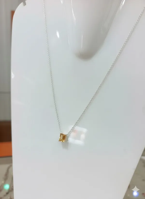 925_Silver_Jewellery_Yellow_Citrine_Elegant_Pendant_Necklace_For_Women