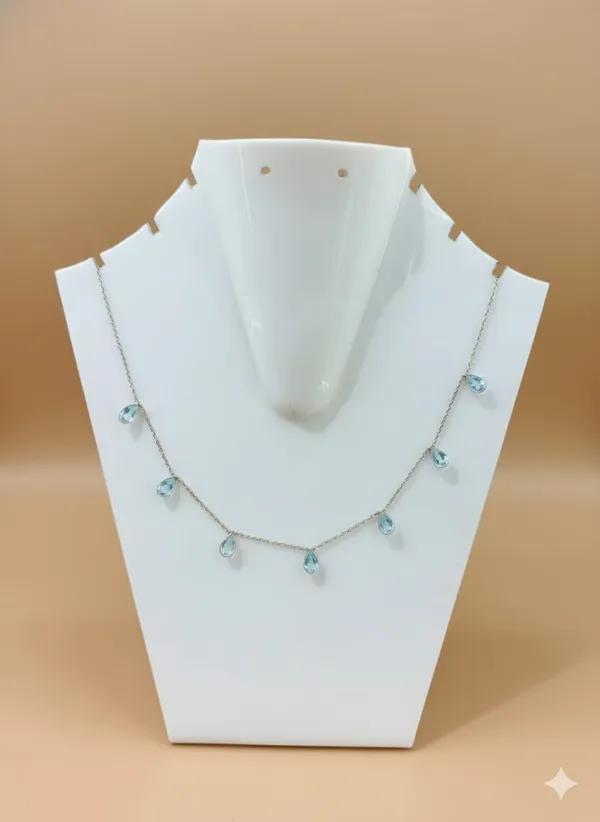 925_Silver_Jewellery_Blue_Topaz_Delicate_Charm_Necklace_For_Women