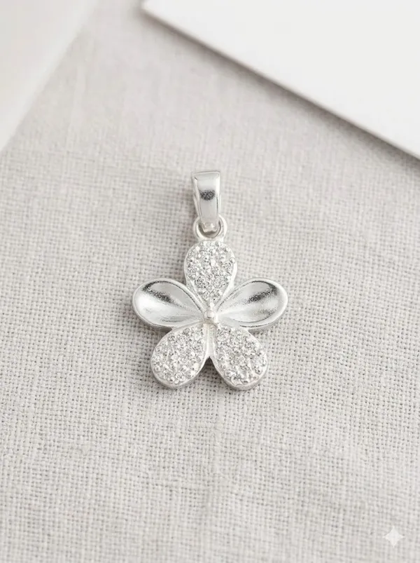 925_Silver_Jewellery_Silver_Flower_Sparkling_Pendant_For_Women_with_chain