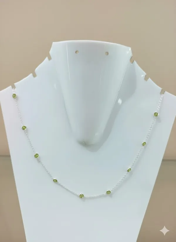925_Silver_Jewellery_Green_Peridot_Silver_Chain_Necklace_For_Women