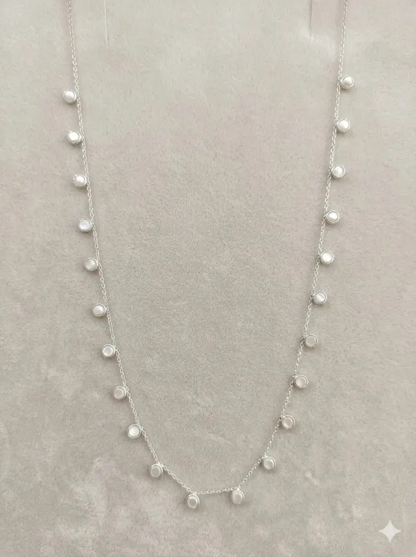 925_Silver_Jewellery_White_Pearl_Silver_Drop_Necklace_For_Women