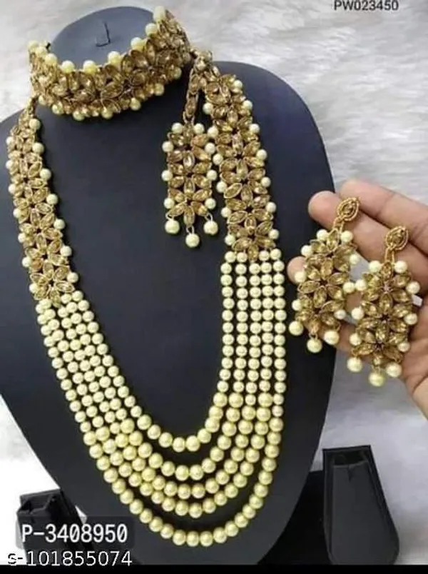 White_Alloy_&_Kundan_Fancy_Design_Choker_Set_For_Women