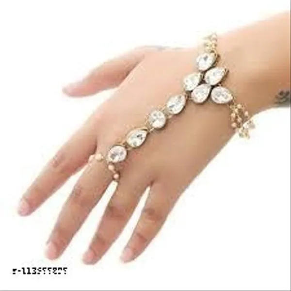 White_Alloy_&_Artificial_Stones_Fancy_Design_Bracelet_For_Women