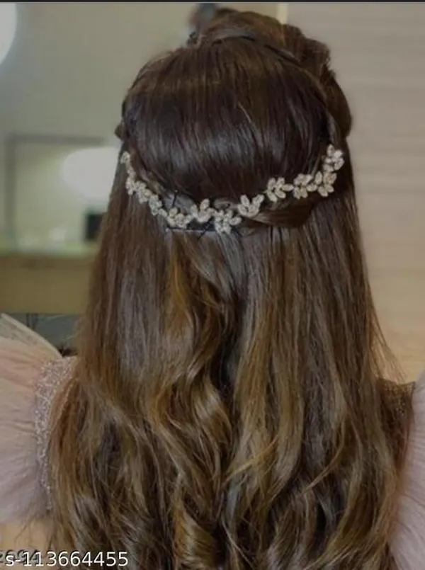 White_Alloy_&_Kundan_Fancy_Design_Hair_Accessory_For_Women