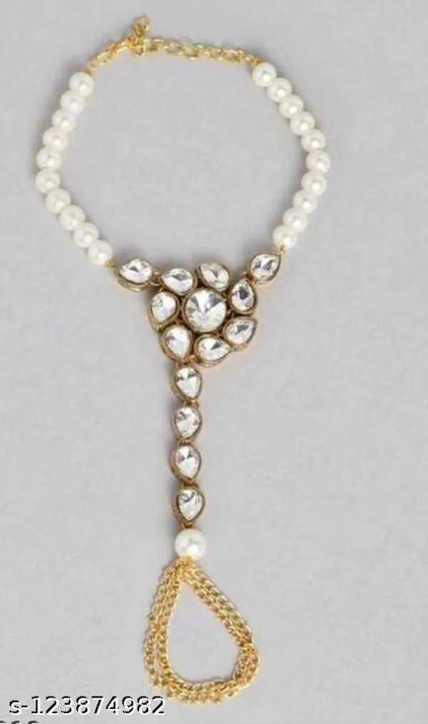 White_And_Gold_Alloy_&_Kundan_Fancy_Design_Bracelet_For_Women