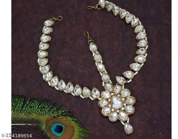 Grey_Alloy_&_Kundan_Fancy_Design_Maang_Tikka_For_Women