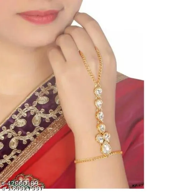 White_Alloy_&_Kundan_Fancy_Design_Bracelet_For_Women