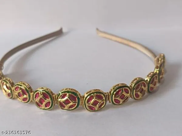 Multicolor_Alloy_&_Kundan_Fancy_Design_Kundan_Hairband_For_Women