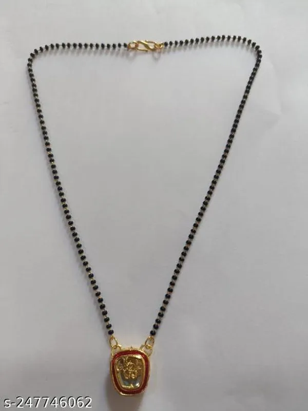 Black_And_Gold_Alloy_&_Kundan_Fancy_Design_Mangalsutra_For_Women