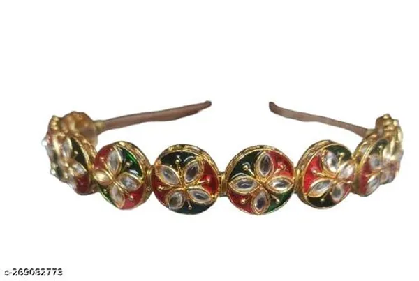 Multicolor_Alloy_&_Kundan_Fancy_Design_Kundan_Hairband_For_Women