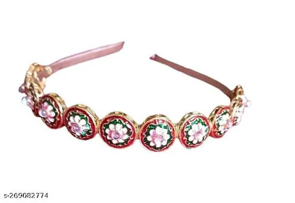 Multicolor_Alloy_&_Kundan_Fancy_Design_Kundan_Hairband_For_Women
