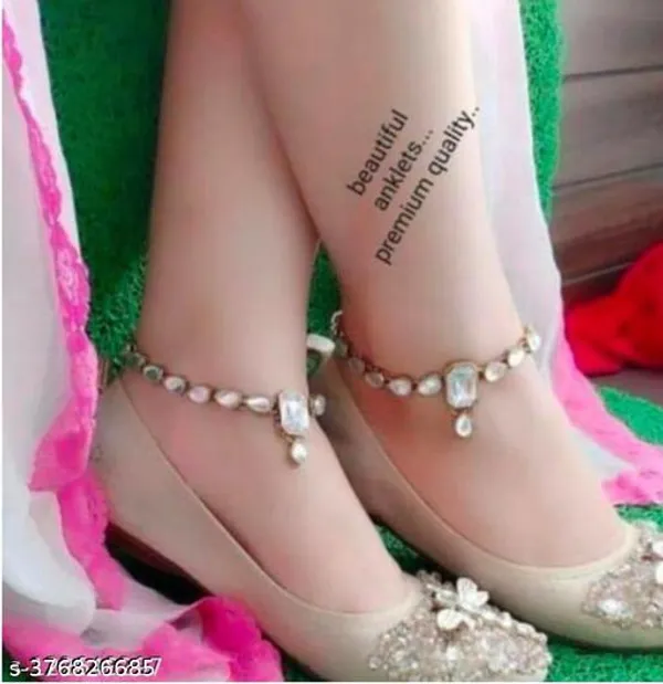 White_Alloy_&_Artificial_Stones_Fancy_Design_Payal_For_Women