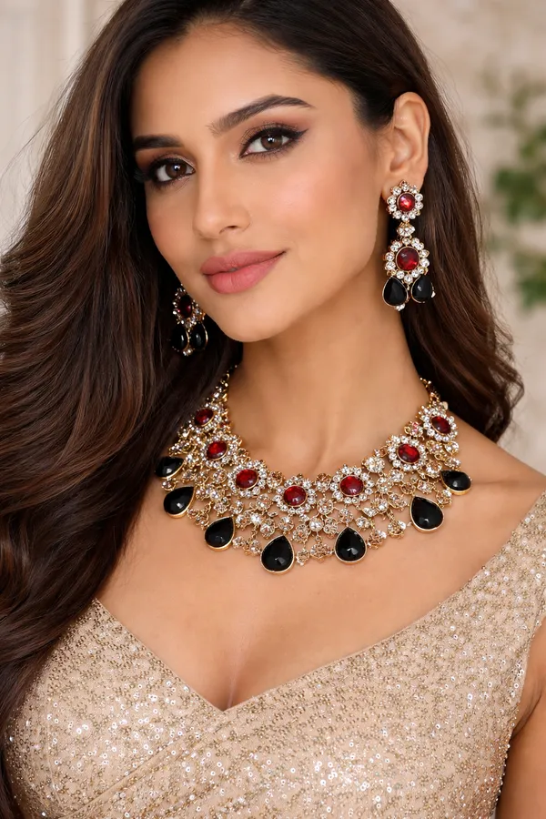 Maroon_Alloy_Fancy_Design_Necklace_Set_For_Women
