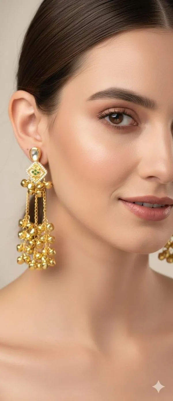 Gold_&_White_Brass_Fancy_Design_Earrings_For_Women_&_Girls