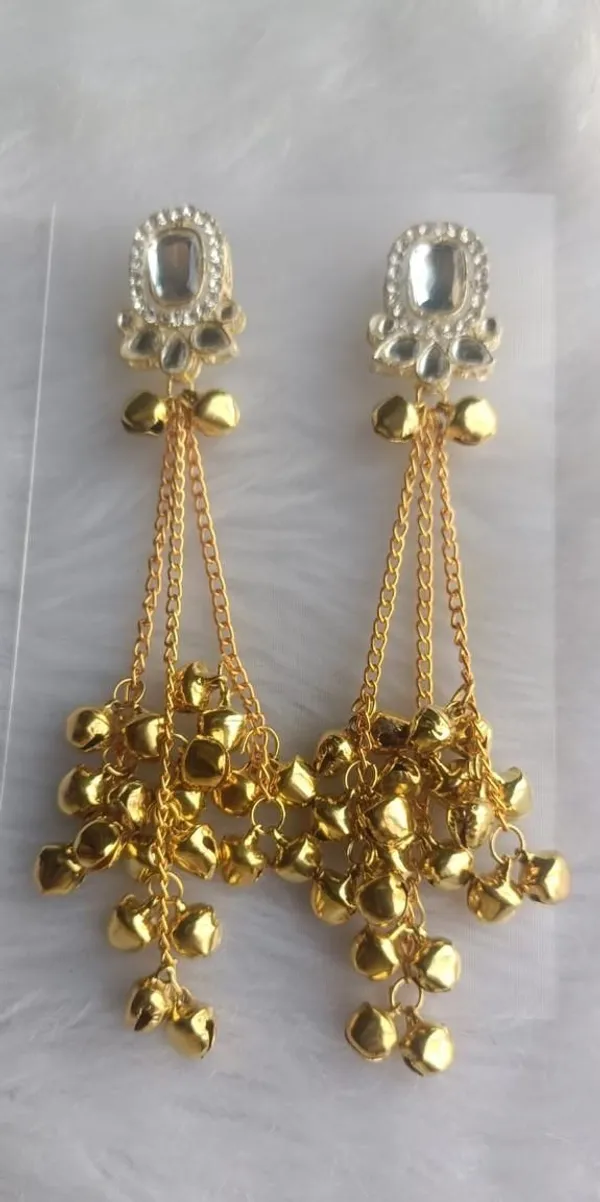 Gold_&_White_Brass_Fancy_Design_Earrings_For_Women_&_Girls