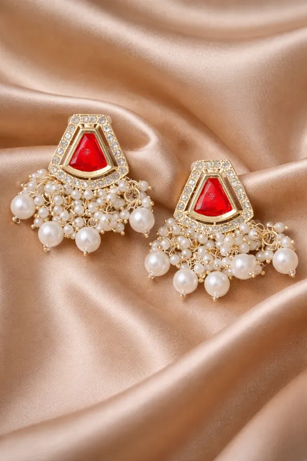 Red_And_Gold_Alloy_&_Artificial_Stones_Fancy_Design_Earring_For_Women
