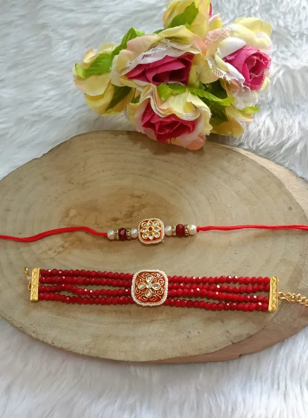 Madi_Bhaiya_Bhabhi_Jhd_Gold,_Mauli_Thread,_Assorted,_Yarn,_Pearl,_Kundan_Chawal_Roli_Pack__Set_(I_pair_of_couple_rakhi)