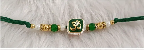 Madi_Designer_Om_rakhi_Zardosi,_Gold,_Mauli_Thread,_Assorted,_Yarn,_Pearl,_Kundan_Chawal_Roli_Pack__Set_(1_rakhi)