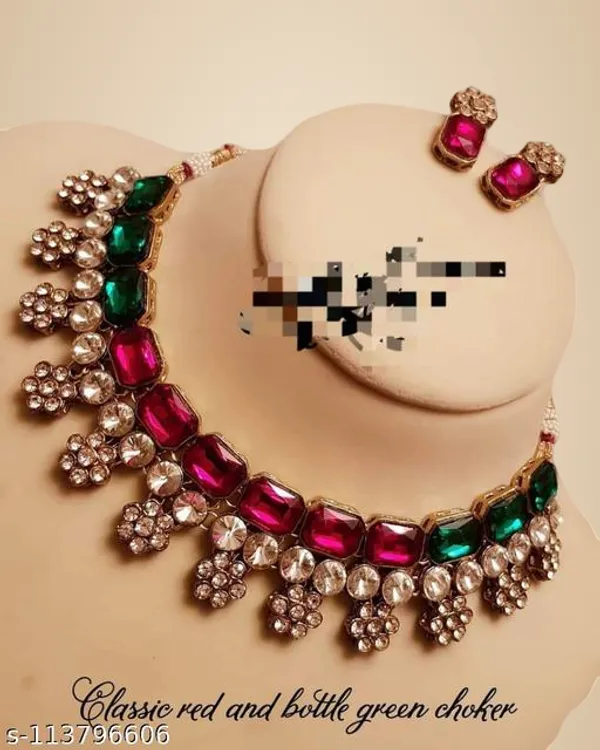 Multicolor_Alloy_&_Artificial_Stones_Fancy_Design_Necklace_Set_For_Women