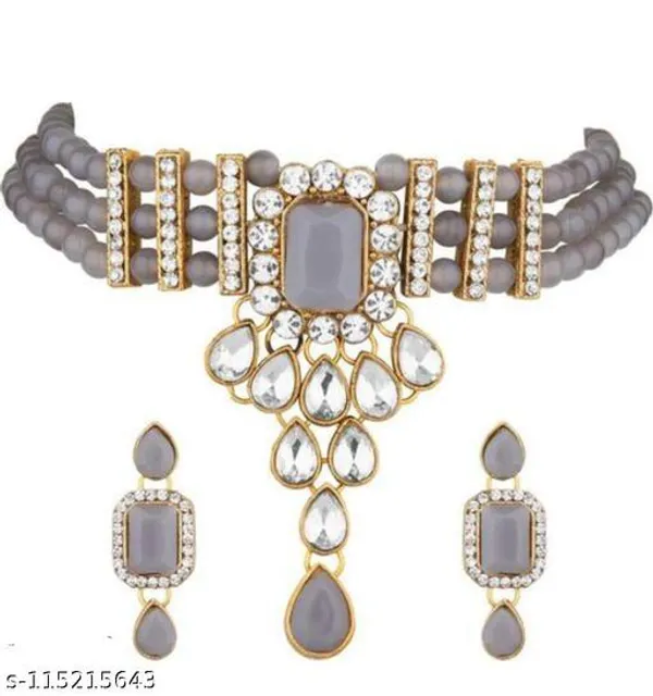 White_Alloy_&_Artificial_Stones_Fancy_Design_Chokar_Set_For_Women