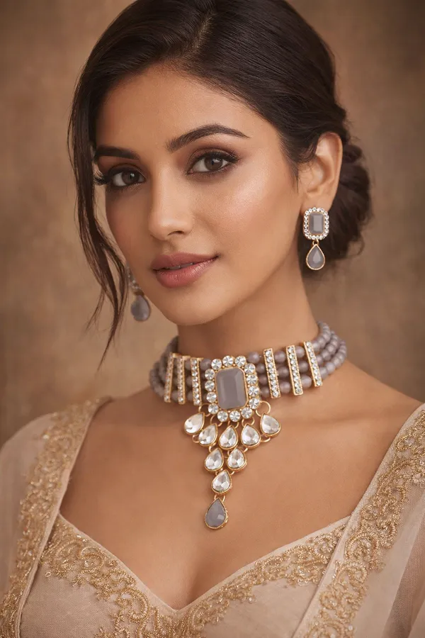 White_Alloy_&_Artificial_Stones_Fancy_Design_Chokar_Set_For_Women